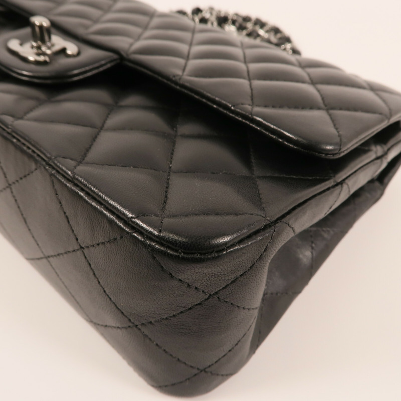 CHANEL 羊皮皮革Classic 25銀扣鏈帶肩背袋-4