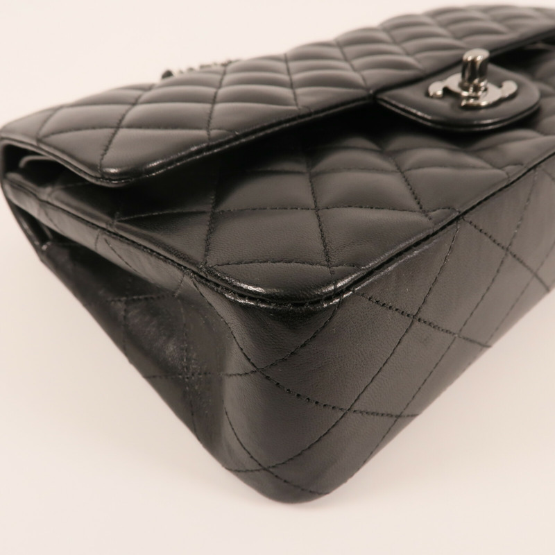 CHANEL 羊皮皮革Classic 25銀扣鏈帶肩背袋-5