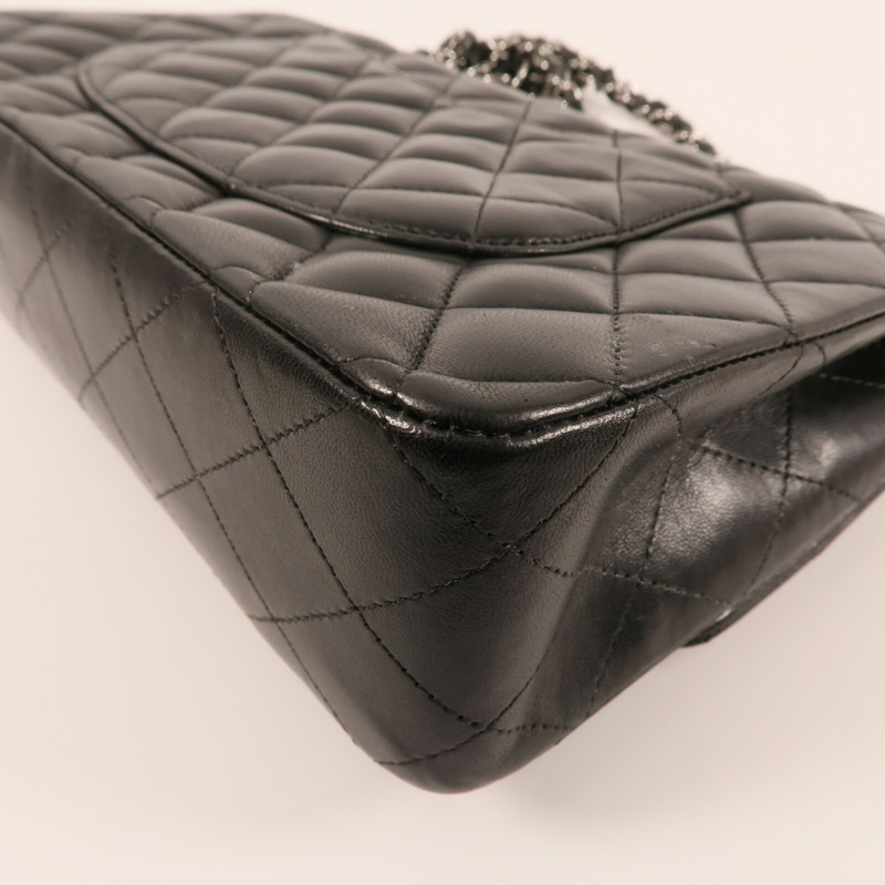 CHANEL 羊皮皮革Classic 25銀扣鏈帶肩背袋-6