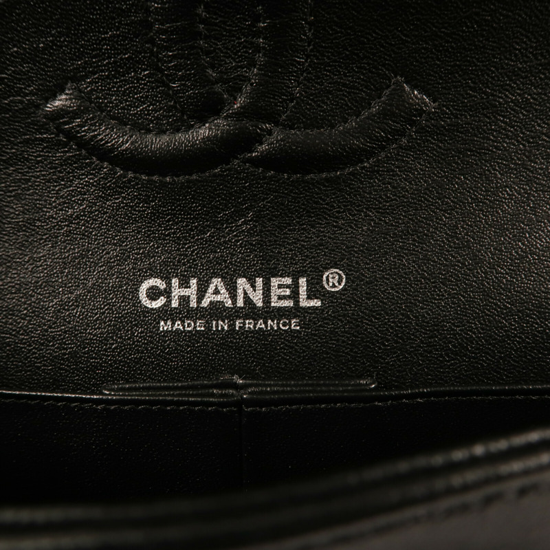 CHANEL 羊皮皮革Classic 25銀扣鏈帶肩背袋-12