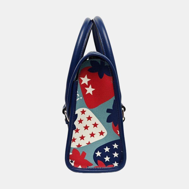 GUCCI多色塗層帆布印花手提包銀色五金 9.8新-2