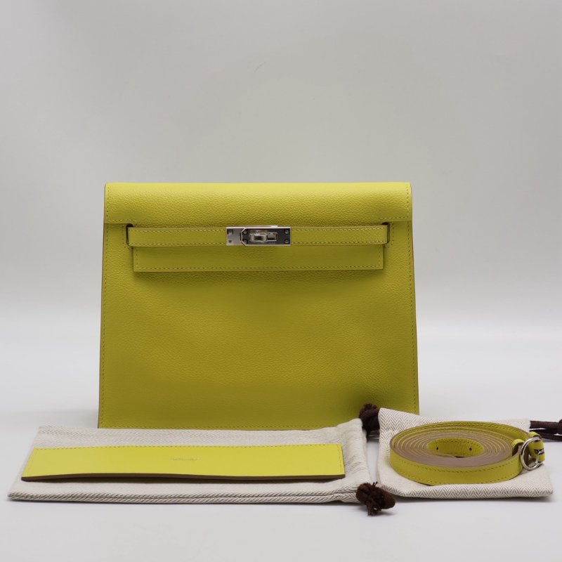 HERMES Kelly danse ll - 檸檬黃銀 Z-17