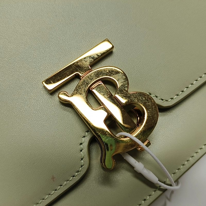 BURBERRY TB 迷你淺綠色牛皮單肩包金色五金-8