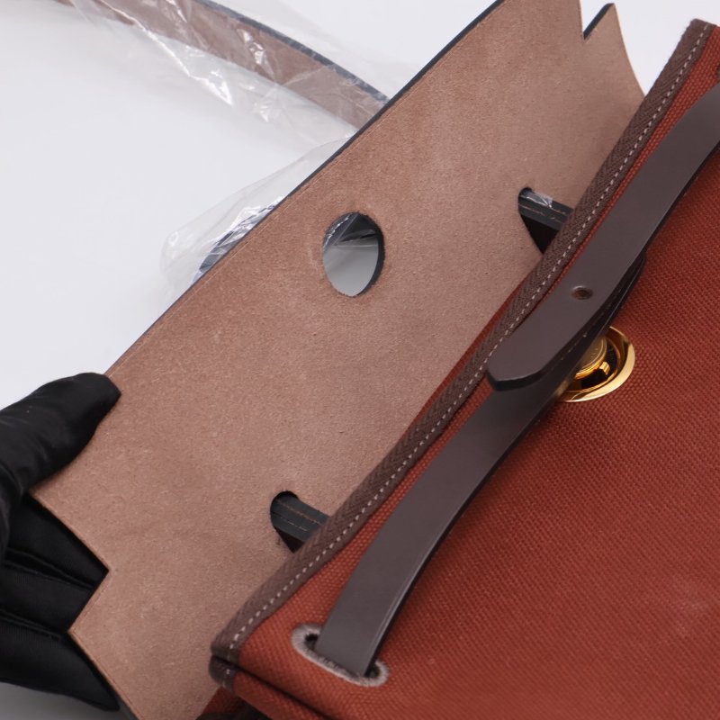 HERMES Herbag zip 31 - 愛馬仕紅 / 烏木金 Z-4