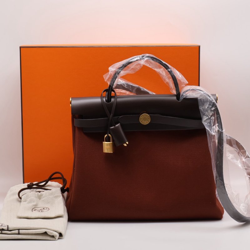 HERMES Herbag zip 31 - 愛馬仕紅 / 烏木金 Z-17