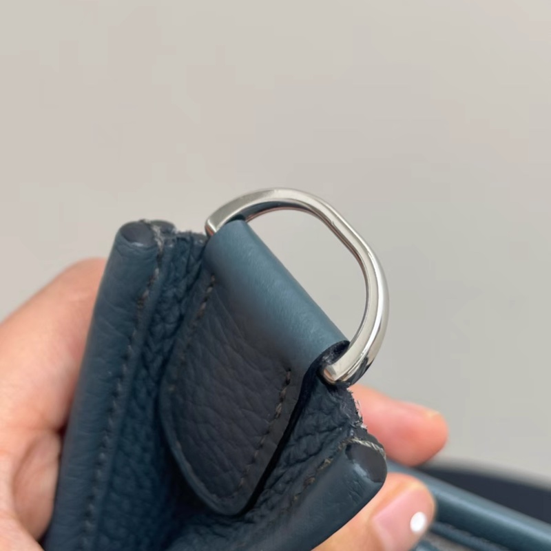 【98新】HERMES/愛馬仕 Evelyne III 29 伊芙琳 亞麻藍 Y刻銀扣 Clemence小公牛皮 尺寸：29*8*30cm附件：盒子 塵袋 票 肩帶 21年小票-6