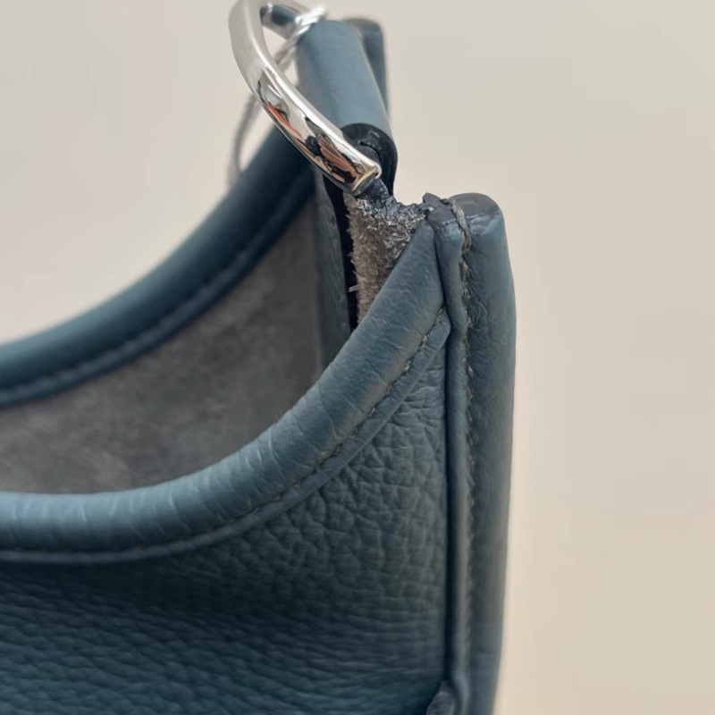 【98新】HERMES/愛馬仕 Evelyne III 29 伊芙琳 亞麻藍 Y刻銀扣 Clemence小公牛皮 尺寸：29*8*30cm附件：盒子 塵袋 票 肩帶 21年小票-7