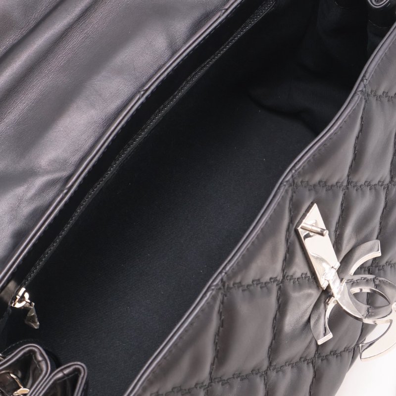 CHANEL Hampton肩背包 - 黑銀17開-2