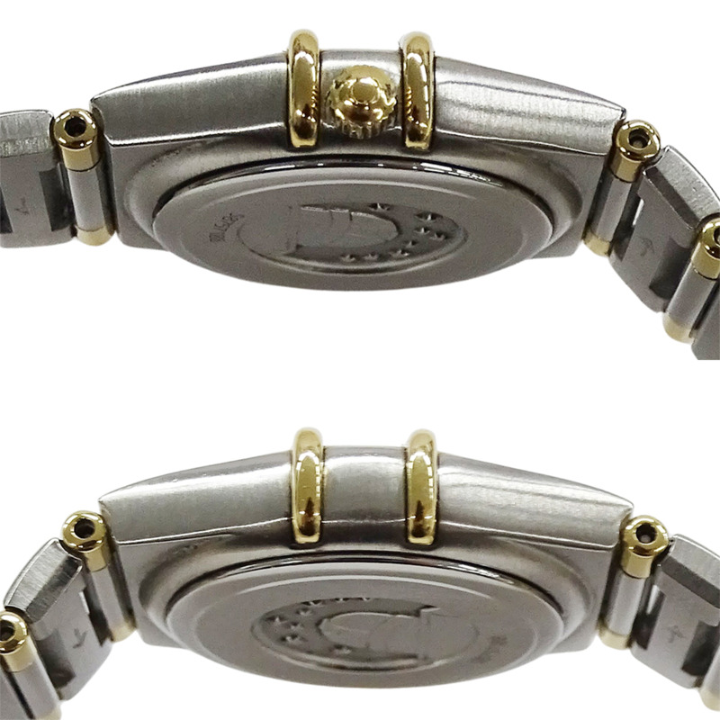 歐米茄星座系列迷你1362.30女士石英錶，不鏽鋼、金色和拋光黃-2