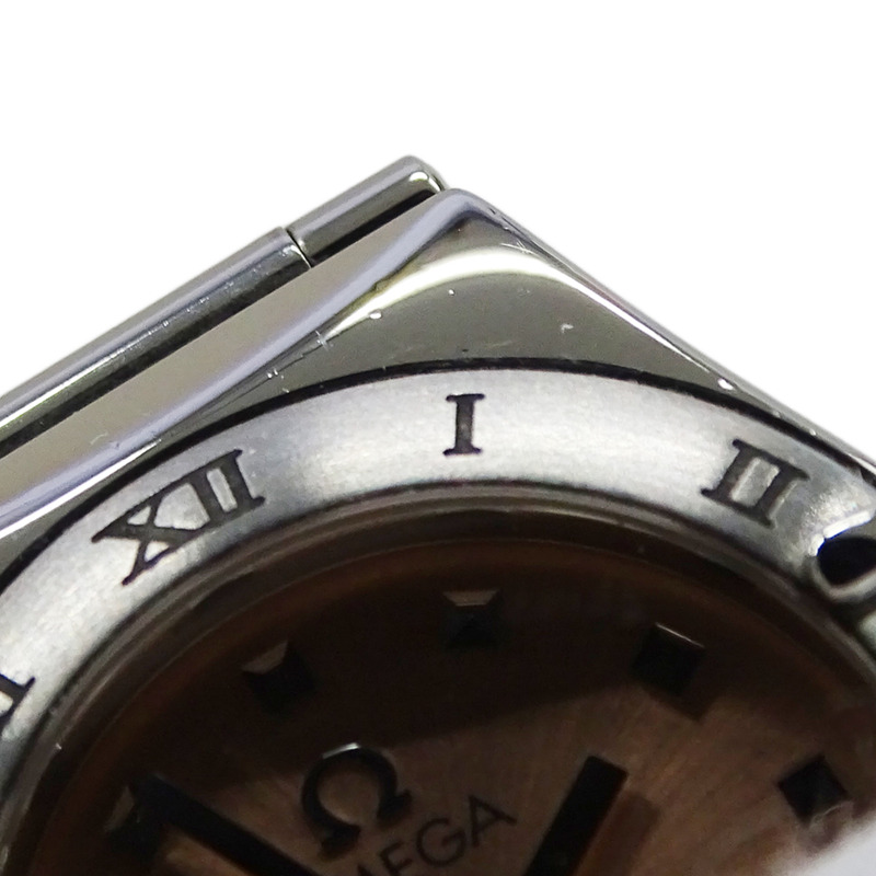 歐米茄星座系列迷你 My Choice 1561.61 女士石英腕錶，不鏽鋼材質，銀色，粉紅色，拋光處理-12