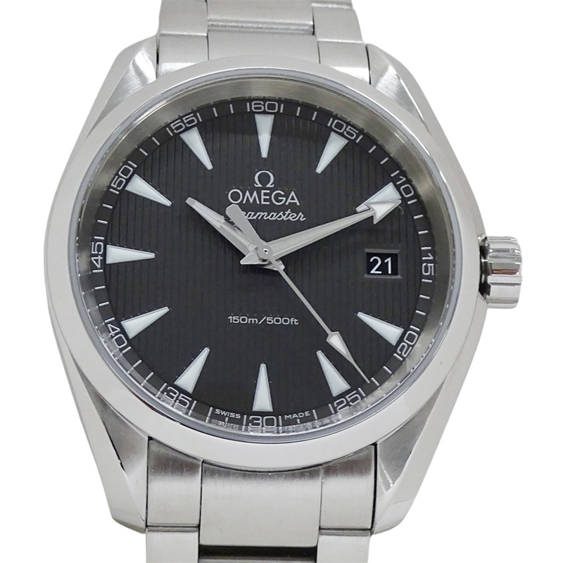 歐米茄海馬系列Aqua Terra 231.10.39.60.06.001 男士腕錶，日期顯示，150公尺防水，石英機芯，QZ不鏽鋼錶殼，銀灰色，拋光處理-1