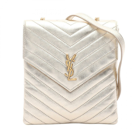 SAINT LAURENT PARIS YSL logo 鏈條單肩包 672718 皮革 二手 女士 GHW