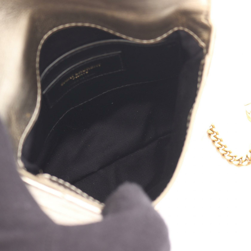 SAINT LAURENT PARIS YSL logo 鏈條單肩包 672718 皮革 二手 女士 GHW-2