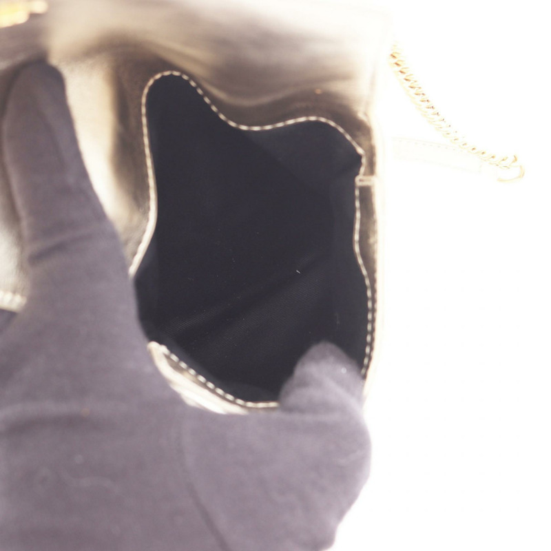 SAINT LAURENT PARIS YSL logo 鏈條單肩包 672718 皮革 二手 女士 GHW-3