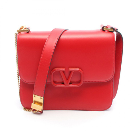 Valentino V 斜背單肩包 SW0B0F01RQR 紅色皮革 二手 女士