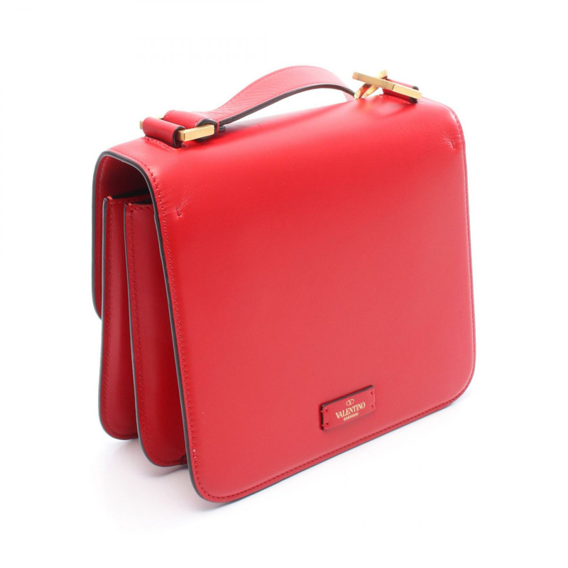 Valentino V 斜背單肩包 SW0B0F01RQR 紅色皮革 二手 女士-1