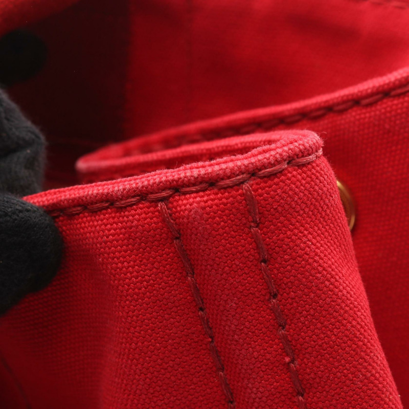 PRADA Canapa 手提包 BN1872 帆布 紅色 二手 女士-7