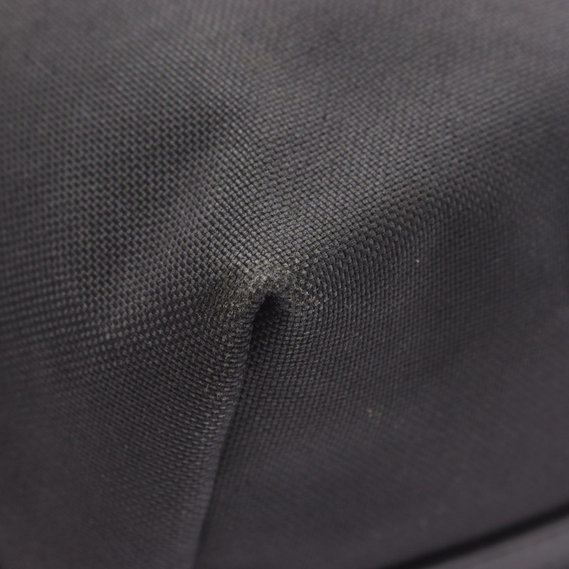 PRADA LOGO JACQUARD 單肩手提包 1BG158 帆布皮革黑色二手女款-8