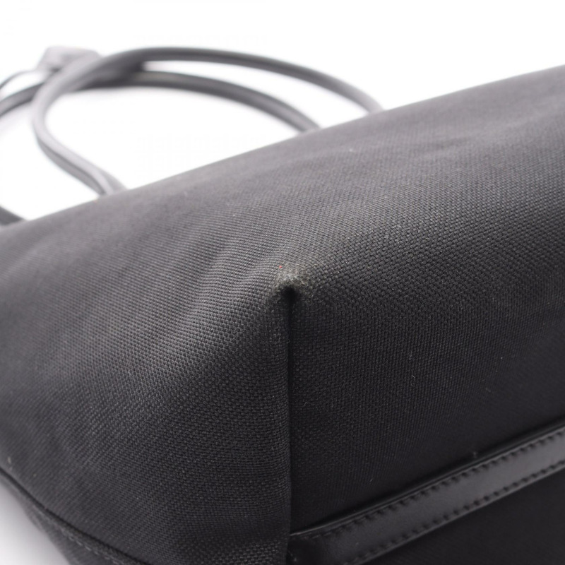 PRADA LOGO JACQUARD 單肩手提包 1BG158 帆布皮革黑色二手女款-11
