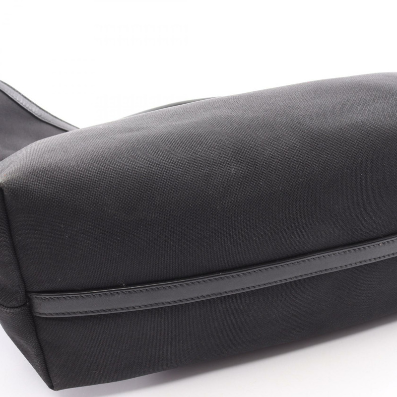 PRADA LOGO JACQUARD 單肩手提包 1BG158 帆布皮革黑色二手女款-12