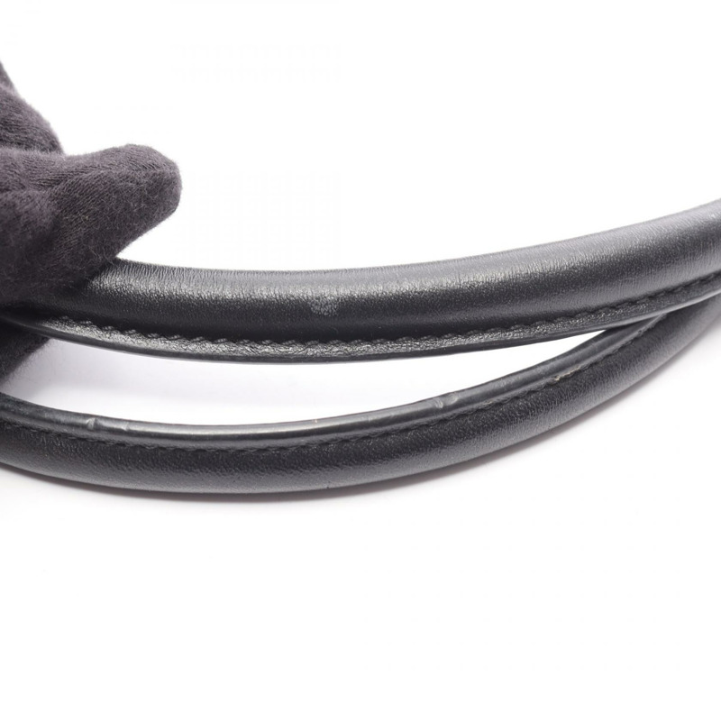 PRADA LOGO JACQUARD 單肩手提包 1BG158 帆布皮革黑色二手女款-14