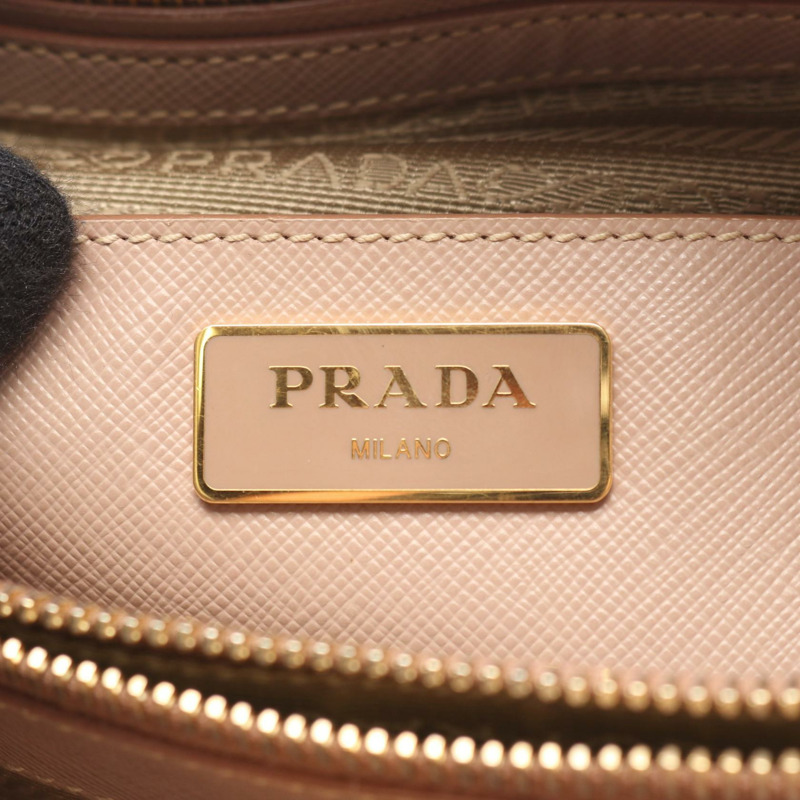 PRADA SAFFIANO LUX 手提包 BN2567 Saffiano 皮革 粉紅色三角標誌 二手 女士-3