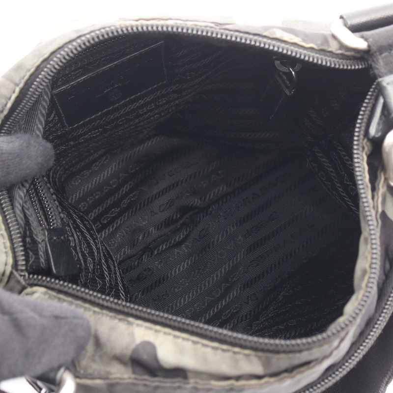 PRADA 尼龍綠色迷彩三角標誌單肩斜背包 二手 女款-2