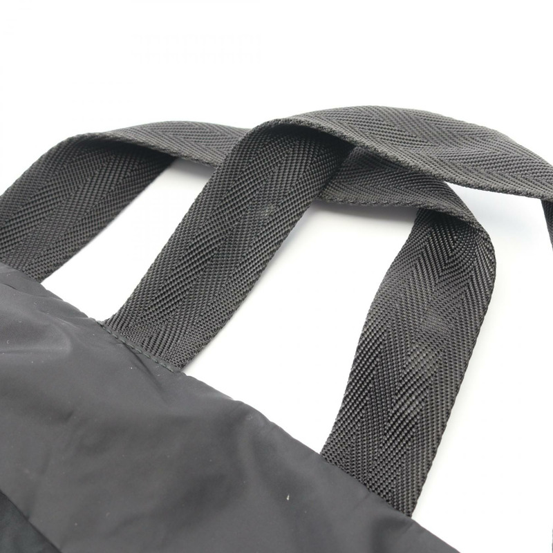 PRADA 女士黑色尼龍手提包，附標誌，二手，品牌標識-10