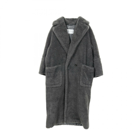 MAX MARA Kadiak 泰迪熊外套，其他材質：羊毛、絲綢、羊駝毛，灰色，二手女款