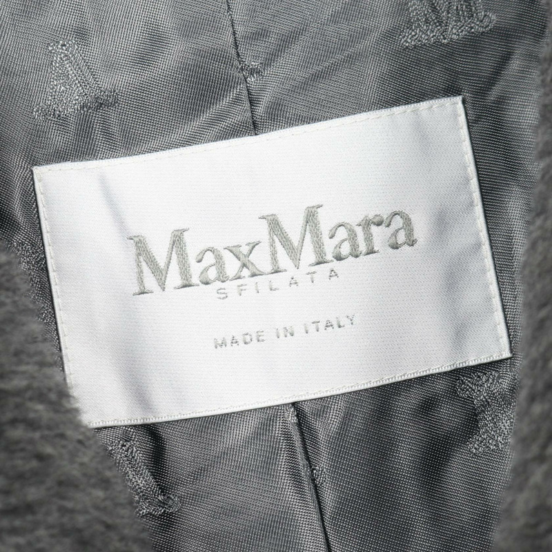 MAX MARA Kadiak 泰迪熊外套，其他材質：羊毛、絲綢、羊駝毛，灰色，二手女款-2