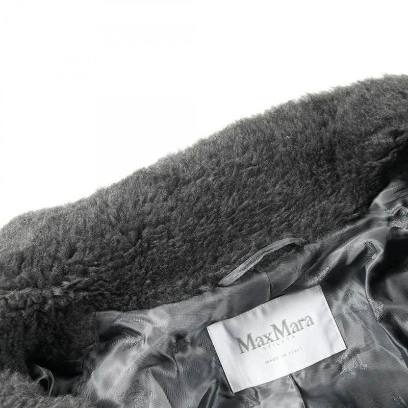 MAX MARA Kadiak 泰迪熊外套，其他材質：羊毛、絲綢、羊駝毛，灰色，二手女款-5