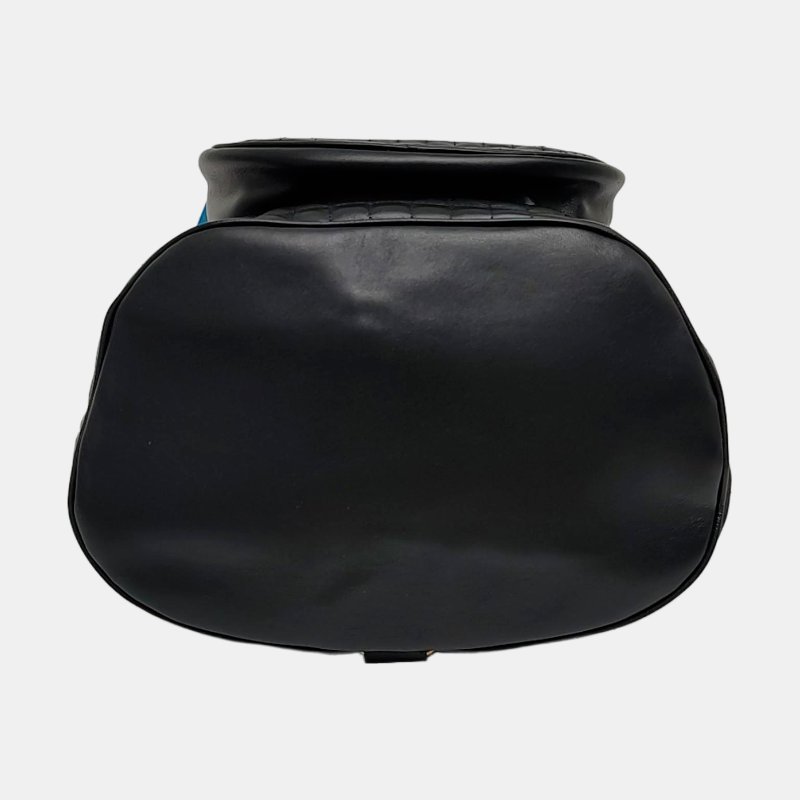 CELINE C CHARM黑色牛皮絎縫雙肩包金色五金-5