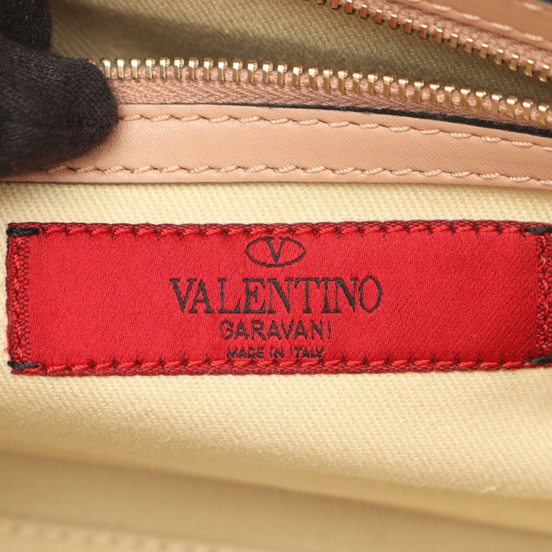 Valentino Garavani Rockstuds 鉚釘單肩手提包，粉紅色皮革，二手女款-3