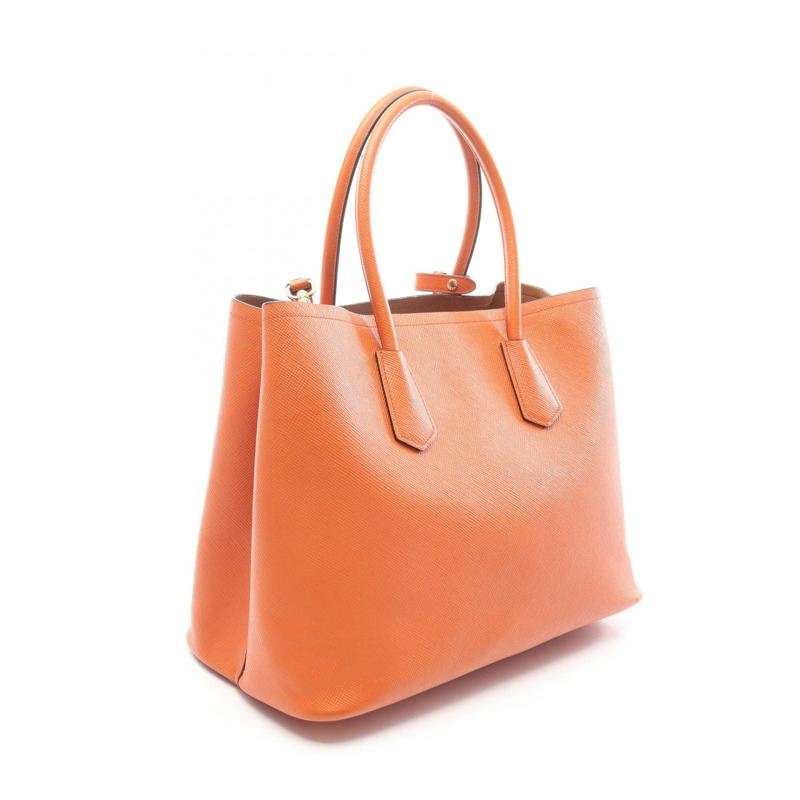 PRADA 橙色 Saffiano 皮革手提單肩斜背包（二手女款）-1