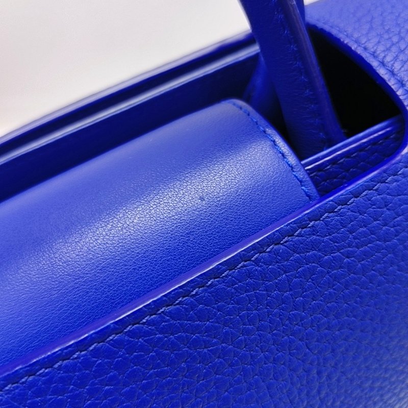 DIOR Diorever藍色牛皮單肩包斜挎包手提包銀色五金可拆卸肩帶-9