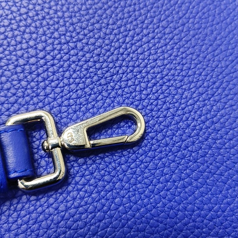 DIOR Diorever藍色牛皮單肩包斜挎包手提包銀色五金可拆卸肩帶-12