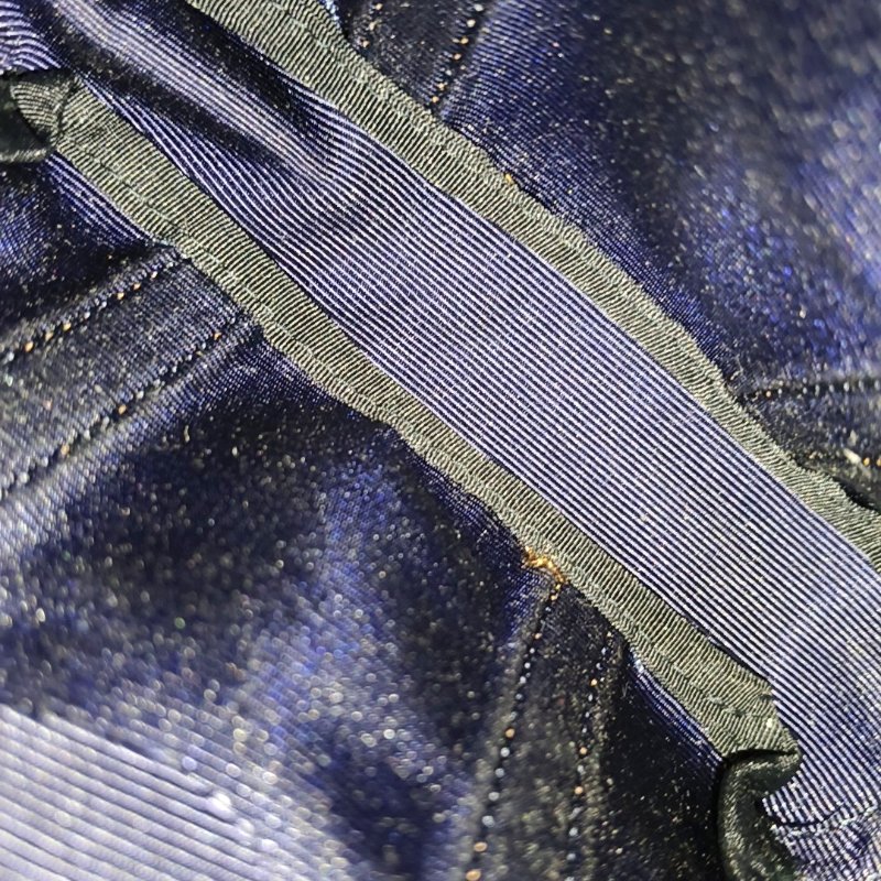 BURBERRY深藍色織物手提包金色五金-9