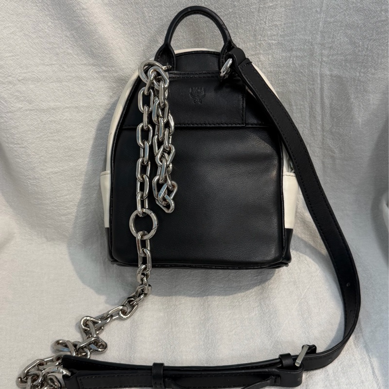 MCM熊貓配色後背/斜背包-5