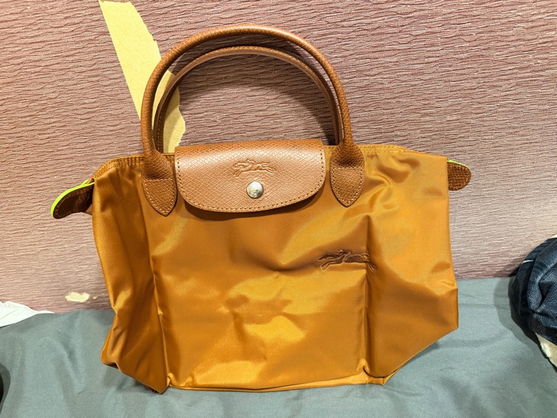 全新 Longchamp 短柄S 白蘭地酒色-0