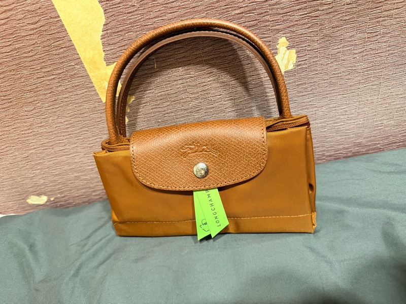 全新 Longchamp 短柄S 白蘭地酒色-3