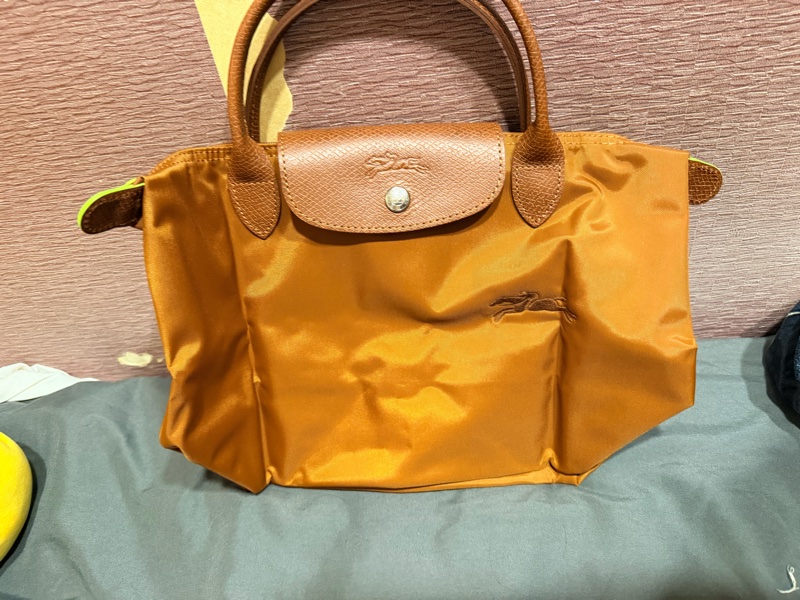全新 Longchamp 短柄S 白蘭地酒色-4