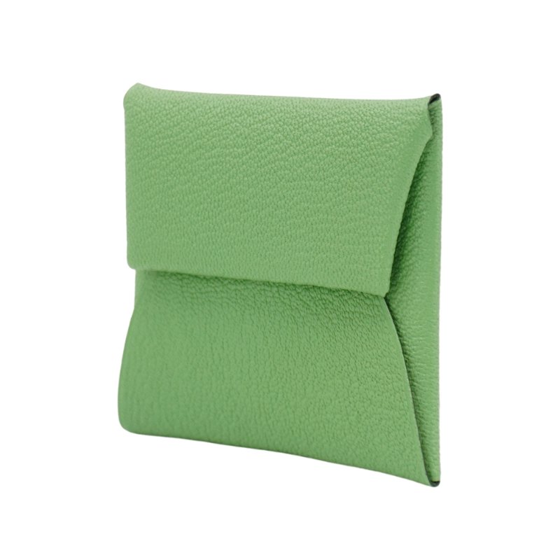 Hermes Bastia Chevre 山羊皮方型暗釦零錢包(牛油果綠)-1