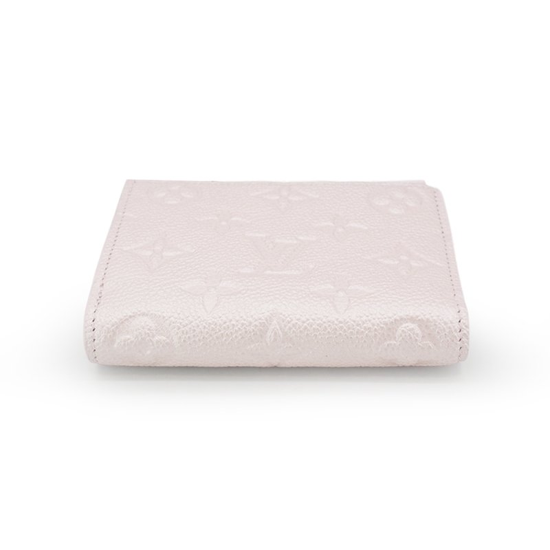 Louis Vuitton 展示品 Lisa Monogram Empreinte皮革對折短夾(M26517-珠光粉)-3