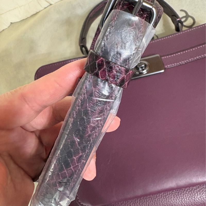 coach拼接麂皮手提包 托特包 肩背包附長背帶-16