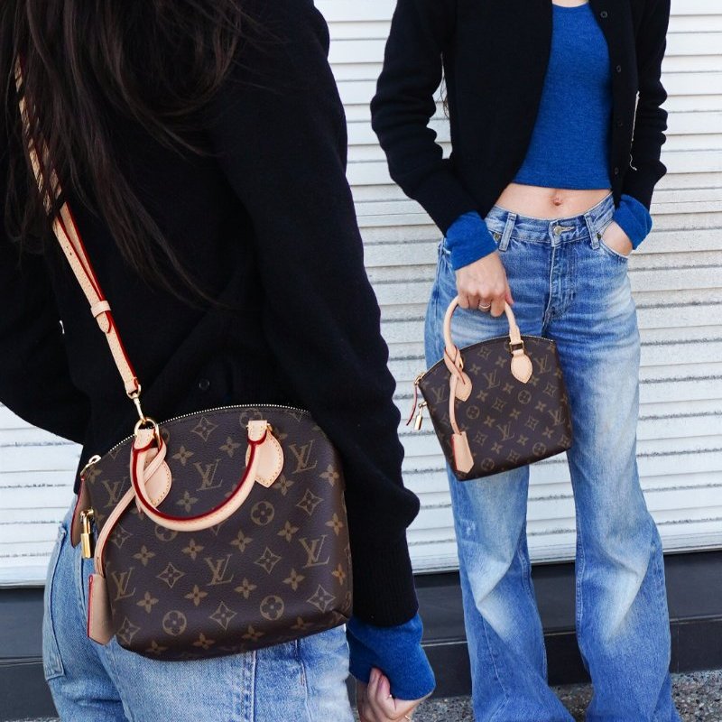 Louis Vuitton 展示品 Lockit BB 帆布二用弧形包(M12019-咖)-0