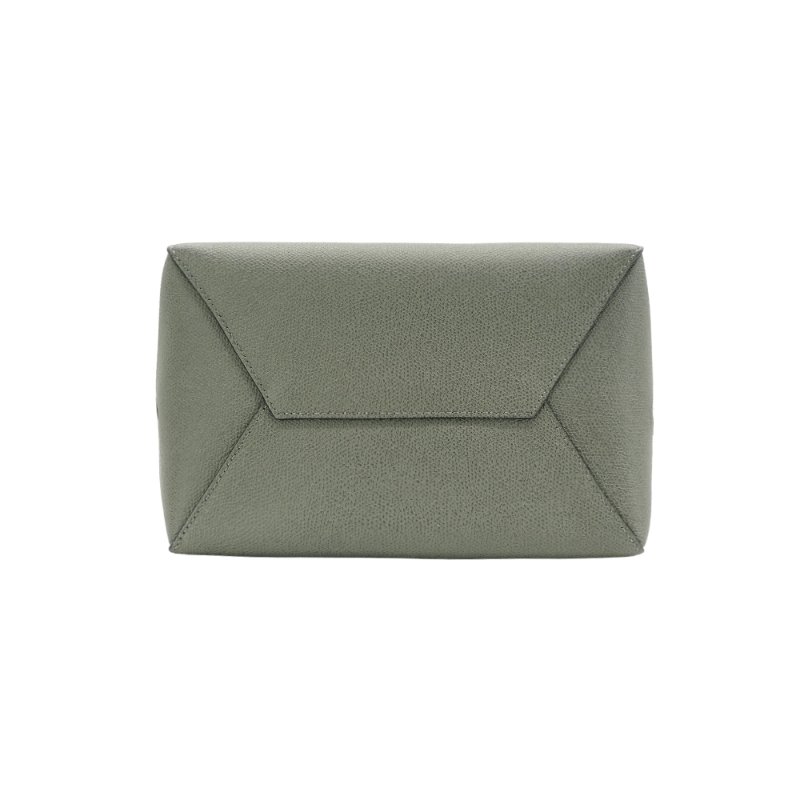 Valextra Bucket 壓紋牛皮肩背水桶包灰)-3