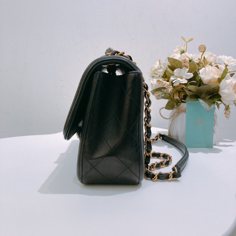 TW4698 Chanel 香奈兒 翻蓋單肩包 羊皮 黑金Elegant CC Flap Bag 26cm Lambskin Black x GHW-3