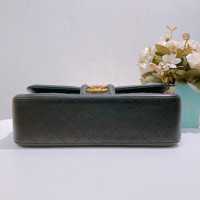 TW4698 Chanel 香奈兒 翻蓋單肩包 羊皮 黑金Elegant CC Flap Bag 26cm Lambskin Black x GHW-4