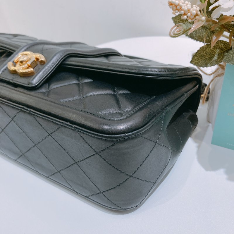 TW4698 Chanel 香奈兒 翻蓋單肩包 羊皮 黑金Elegant CC Flap Bag 26cm Lambskin Black x GHW-6