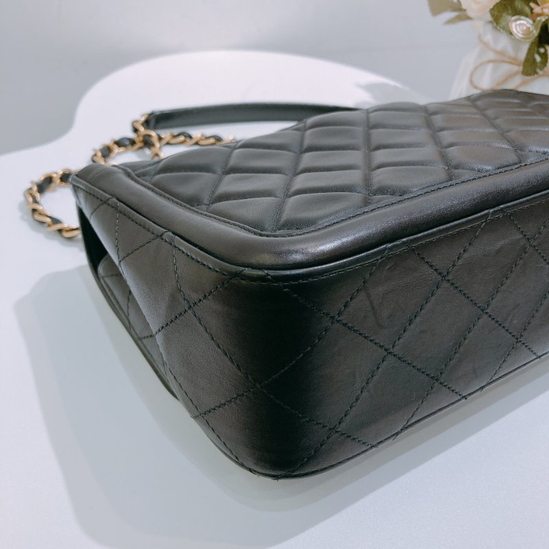 TW4698 Chanel 香奈兒 翻蓋單肩包 羊皮 黑金Elegant CC Flap Bag 26cm Lambskin Black x GHW-7